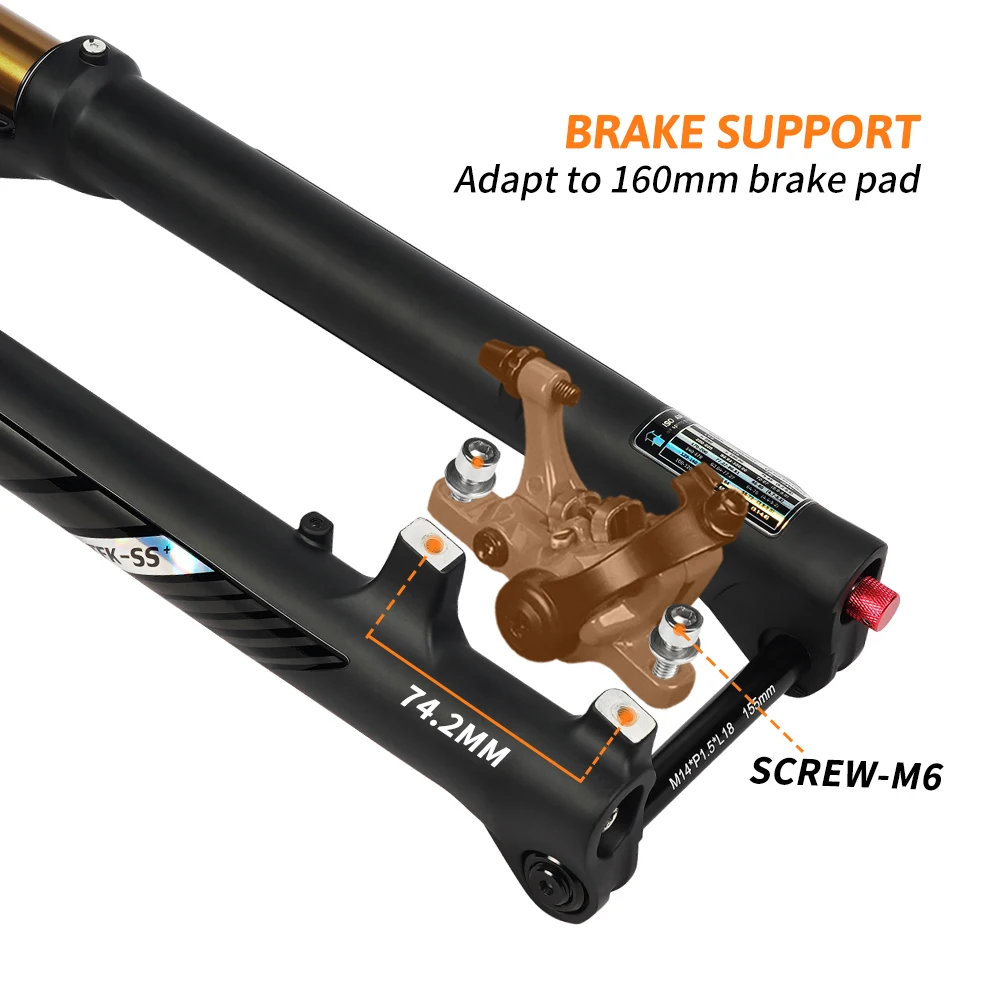 TOSEEK TFK-SS Magnesium Alloy MTB Bicycle Vertebra Fork 27.5/ 29er Inch Mountain Bike RL120mm Air Suspension Fork