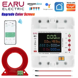 3 Phase Tuya WiFi Smart Bi-Directional Energy Power kWh Meter Leakage Over Under Voltage Protector Relay Switch Current Limit