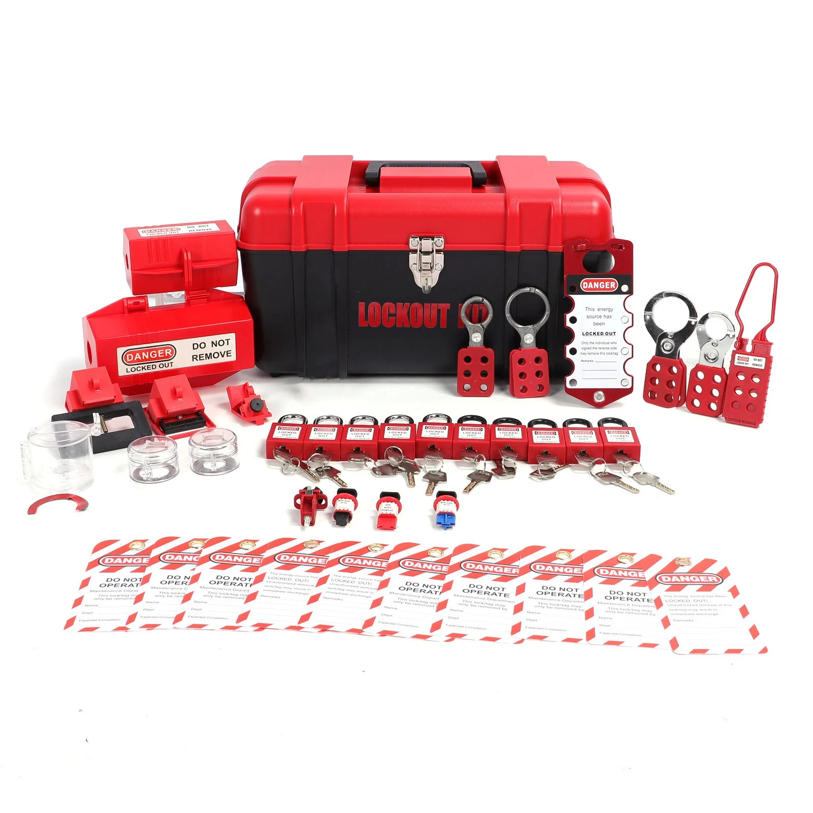 

Lockout Tagout Kit Electrical Safety Lockout Kit Multifunctiona Stainless Steel Cable Easy Using for Industry