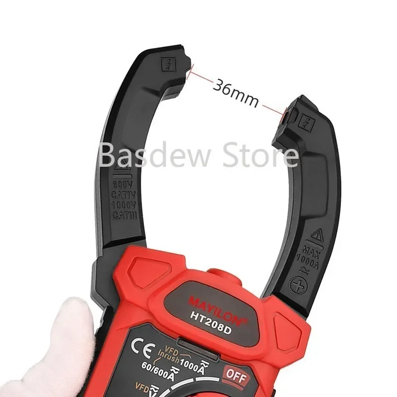 KAIWEETS HT208D 1000A Current Digital Clamp Meters Ammeter Test Electrical Multimeter Clamp Meter AC DC Digital