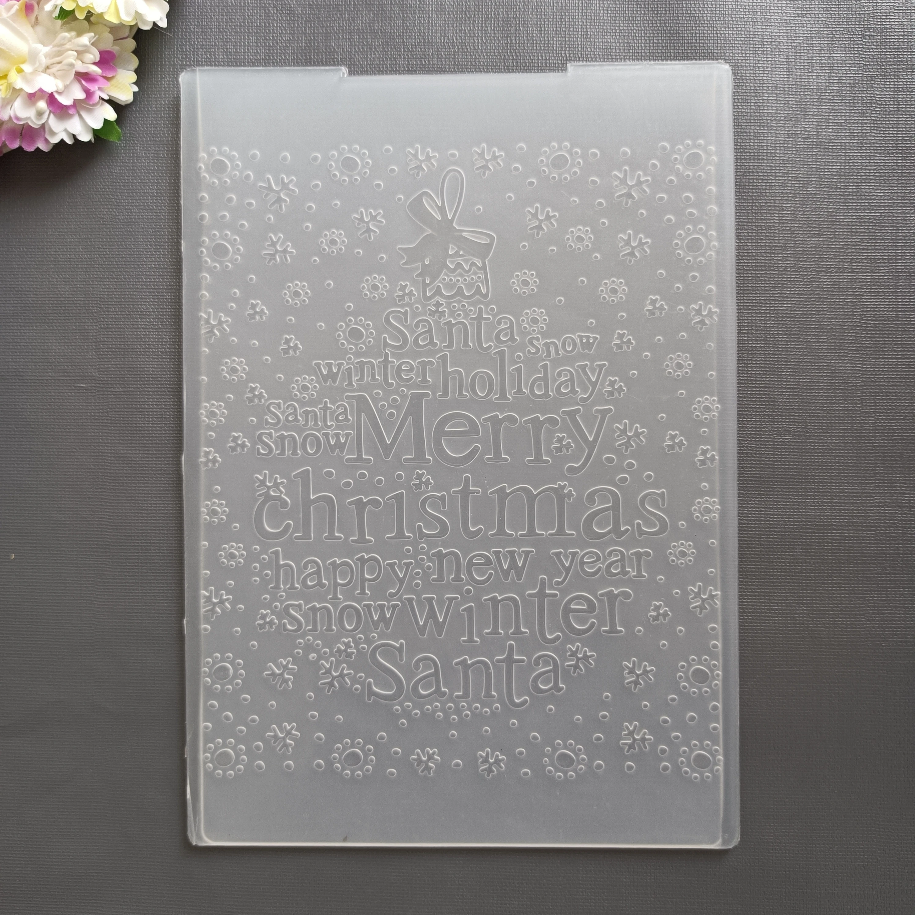 Carpeta de estampado de gotas de lluvia y Navidad para álbum de recortes, álbum de fotos DIY, fabricación de tarjetas, manualidades, nuevo estilo