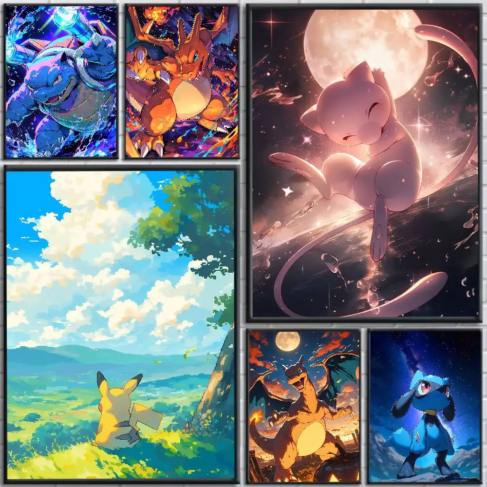 Pokemon Arcanine Anime Poster HD Canvas Wall Art Waterproof Print Painting Bedroom Living Room Home Decor Gift - view 3