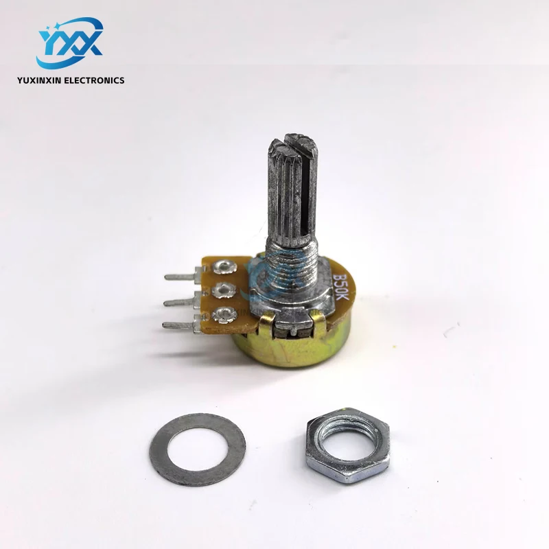 50 قطعة WH148 B 1K/2K/5K/10K/20K/50K/100K/250K/500K/1M واحد الخطي الجهد 3PIN L20 رمح