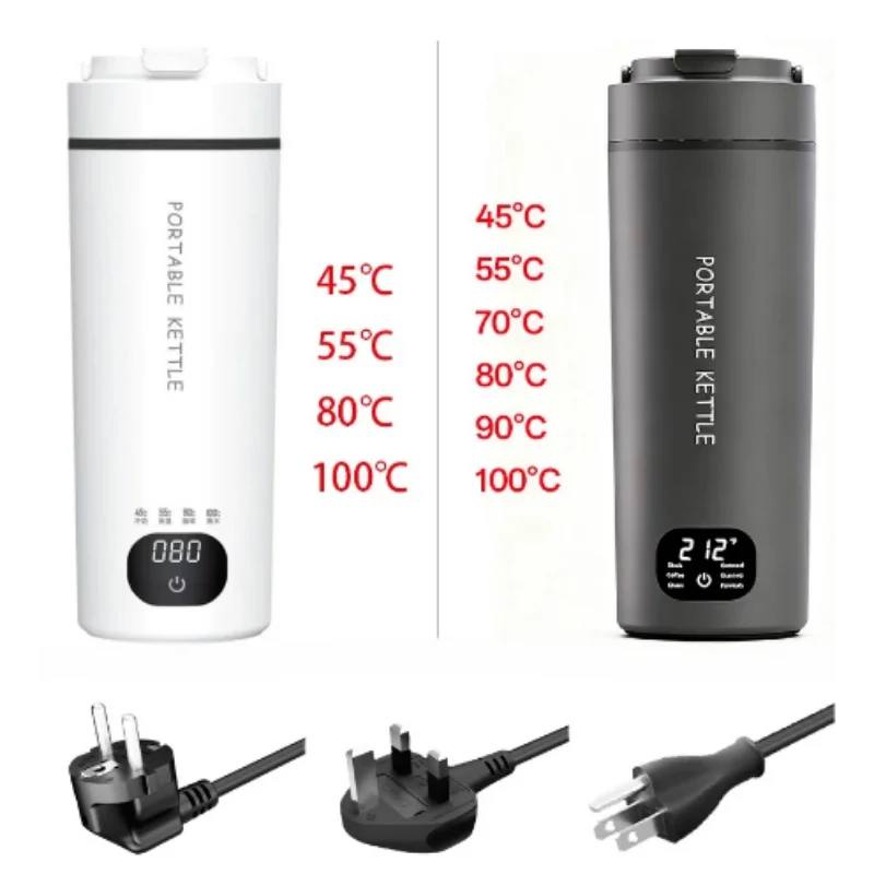 

304/316 Stainless Steel Electric Kettle Portable Digital Water Cups Temperature-control Mini Travel Cup Auto Shut-Off 100V-240V