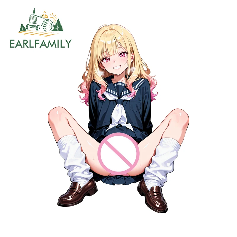 

EARLFAMILY Futanari Marin Car Sticker Anime Uniform Loli Vinyl Car Wrap Laptop Decal Car Accessories Campervan Motorcycle Decor
