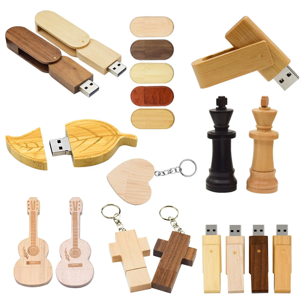 Wooden USB 2.0 Flash Drive 4GB 8GB 16GB Wedding Gift Pendrive 32GB 64GB Pen Drive 128GB Memory Stick Photography Gifts