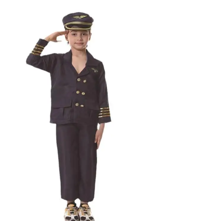 Costume de Police pour enfants, Costume de jeu de rôle, Costume de spectacle loween, mascarade Par, matériau PU, Code KTV Dr