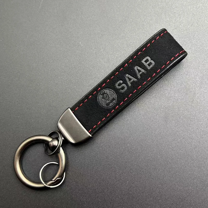 2024 Suede Leather Men Luxury Women Car Keychain For Saab 93 9-3 95 9-5 900 9 3 9 5 SAAB Keychain Accessories