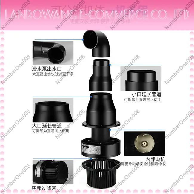 Submersible Pond Pump 550W High Flow Waterfall Filter Koi Fish Tank Circulation