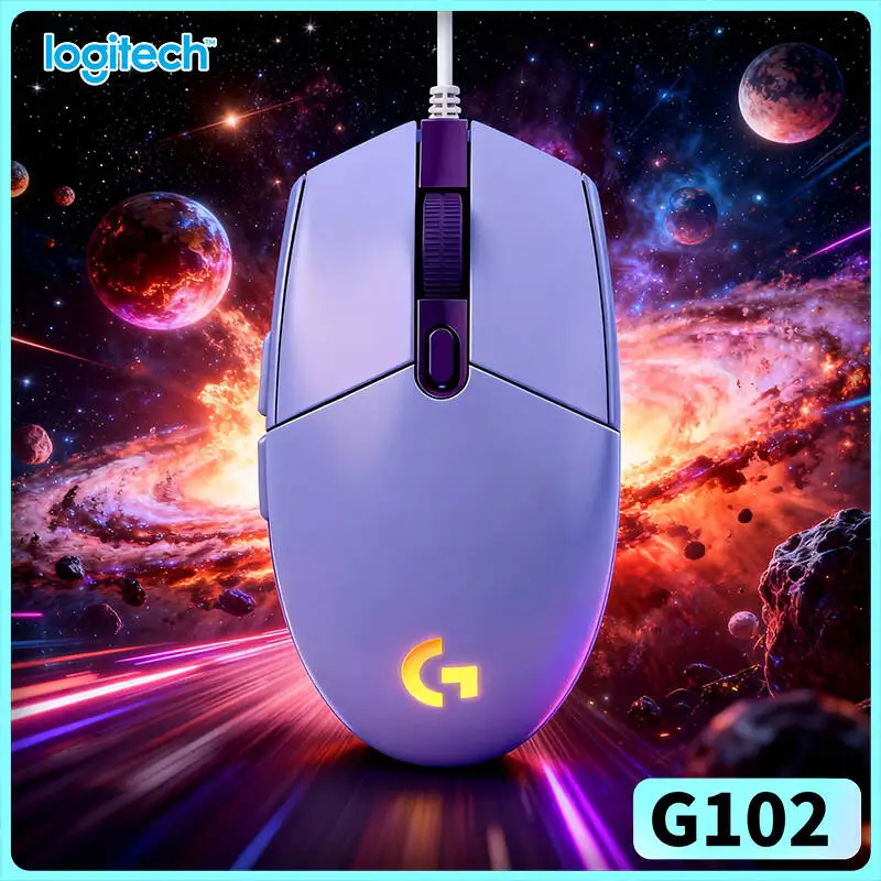Logitech G102 Prodigy Gaming Mouse, 1000Hz Polling, 8000 DPI HERO Sensor, Custom RGB, 6 Keys for Marathon Gaming