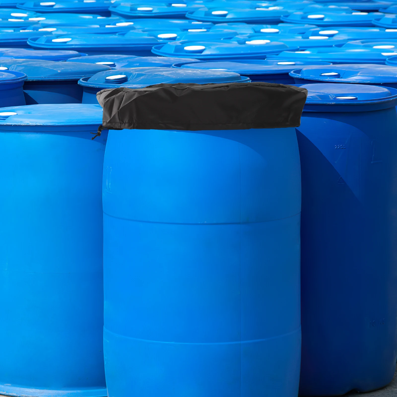 

Oxford Cloth Protective Bucket Cover Rain Snow Dust Seal Lid Cover for 55 Gallon Drum Adjustable Drawstring Outdoor Use