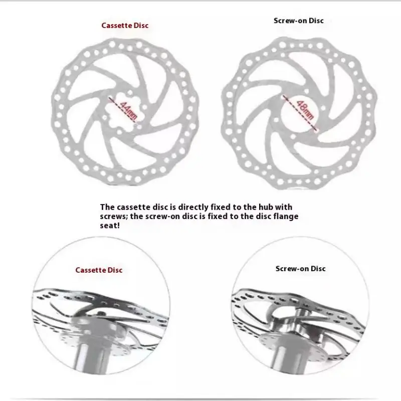 

2Pcs 44/48MM Bike Hub Disk Disc Brake Rotor Freewheel Threaded Hub 6 Bolt Flange