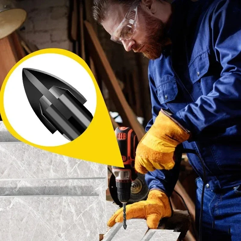 Oauee Mata Bor อัลลอยด์ทรงสามเหลี่ยมขนาด3/4/5/6มม. 8มม. 10มม. 12มม. ทำจากแก้วซีเมนต์ทรงหกเหลี่ยม