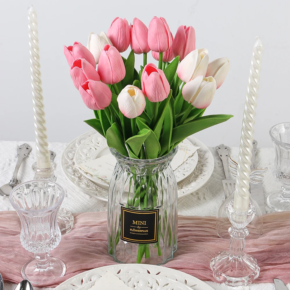 Bouquet de Tulipes Artificielles en Mousse PE, Fausses Fleurs pour Cérémonie de Mariage, Décoration de Maison, Chambre, Jardin, 29cm, 5 Pièces