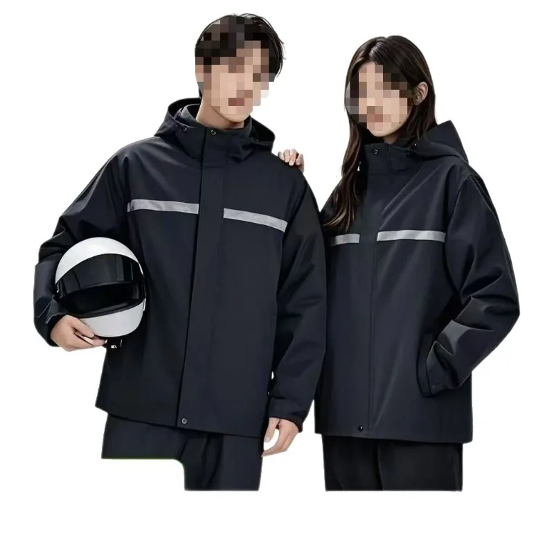 Electric bicycles&motorcycles full body raincoat and rain pants set with reflective split design suitable for riding in storms