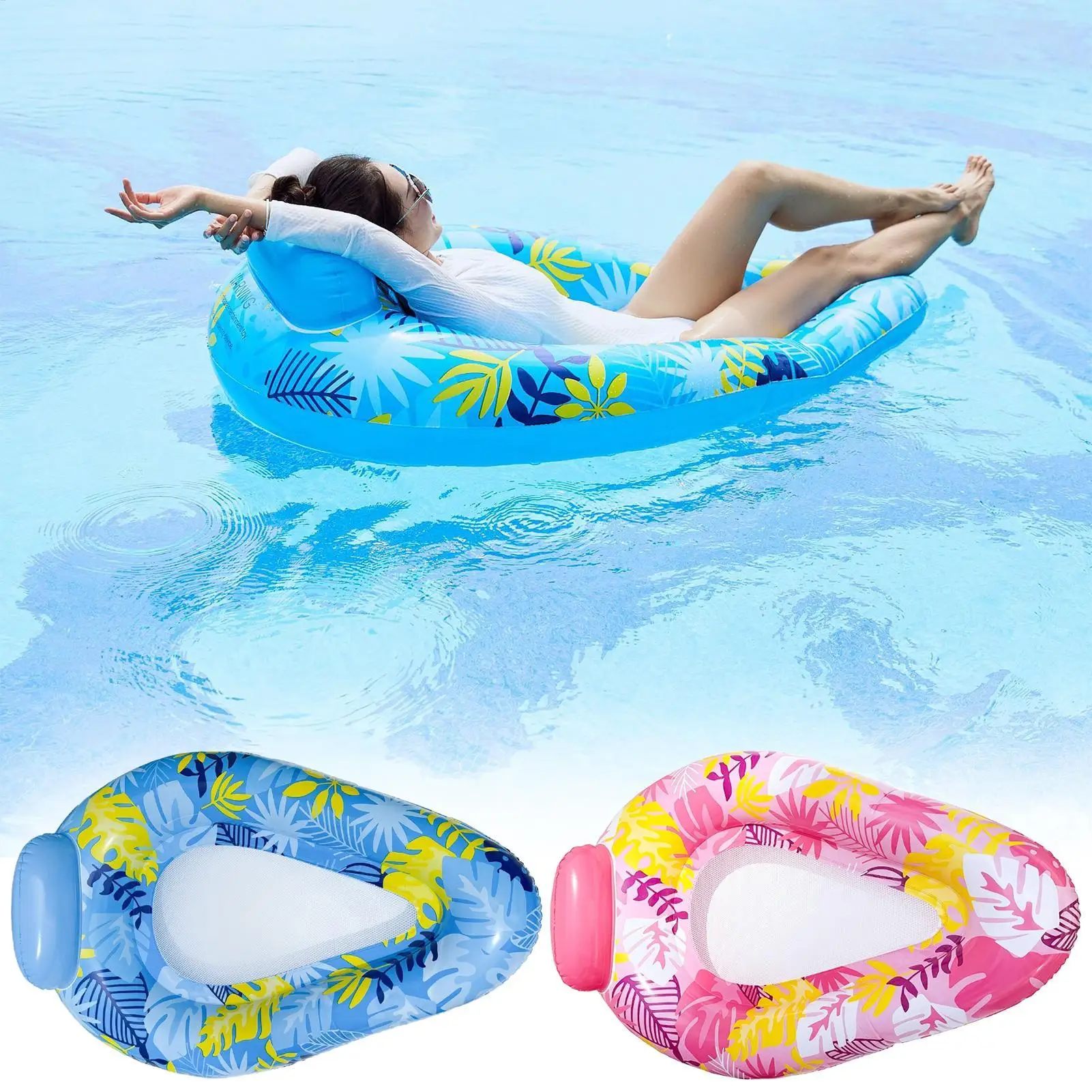 Pool Raft Inflatable Floats For Pool Floating For Adults Swimming Mat Lounger For Water Outdoor River Party Tanning Backyard