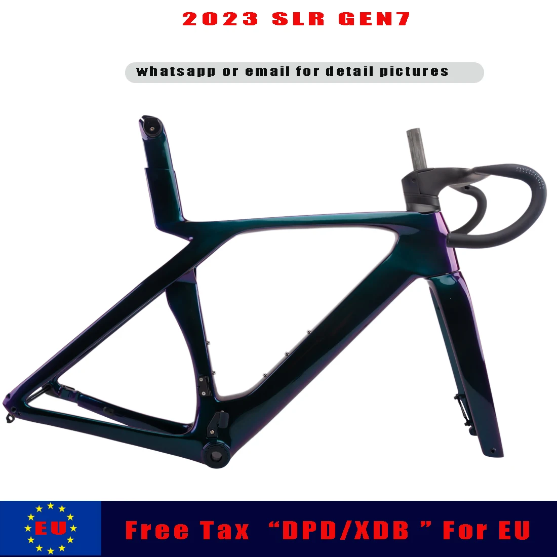 2023 T1100 Ultimate Racing Carbon Road Frame SLR Carbon Bike Frame With Handlebar Gen7 Disc Brake Bicycle Framest DPD shipping