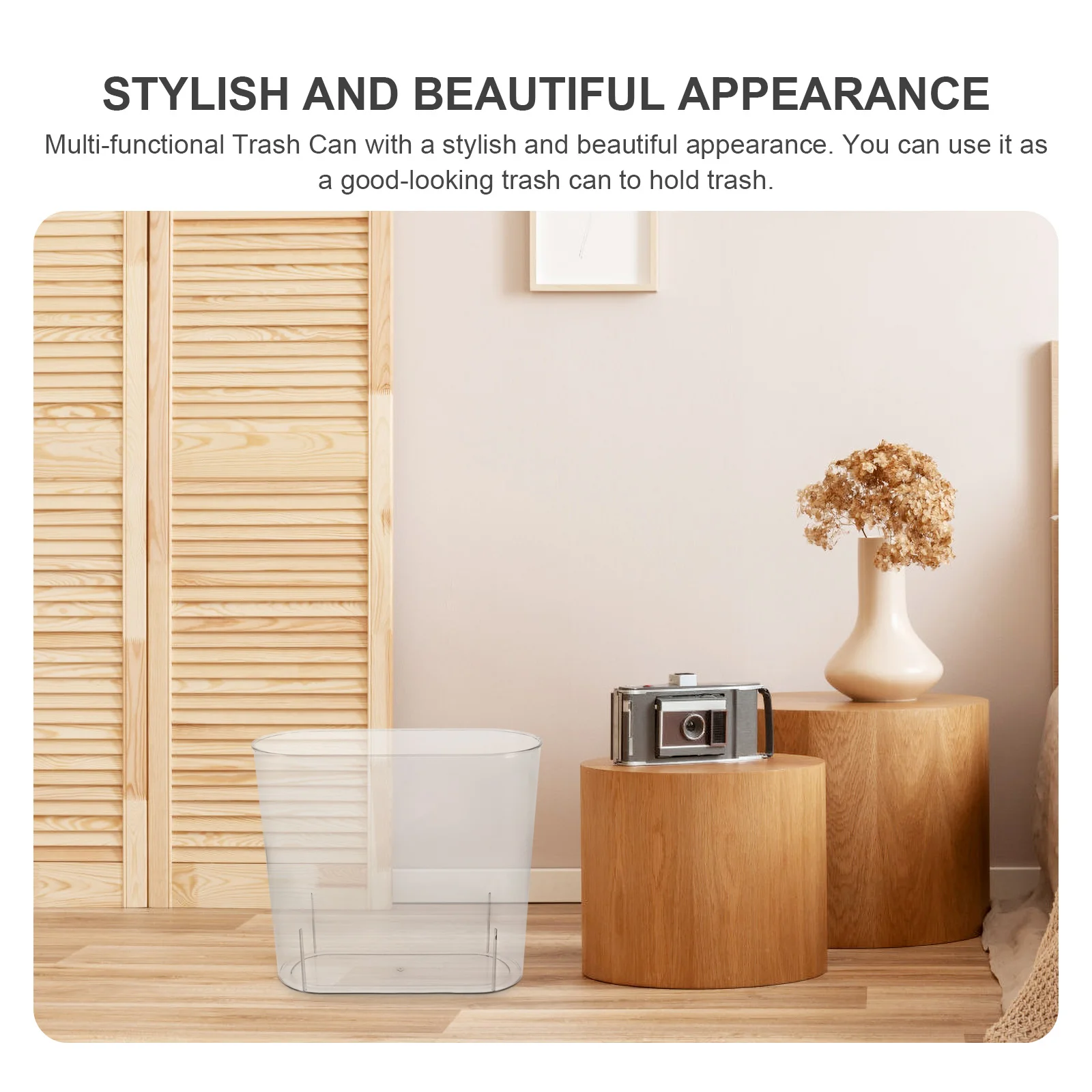 

1pc Small Slim Trash Plastic Waste Bin Household Garbage Container For Kitchen Bathroom Bedroom Office Portable