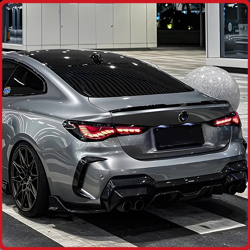 For BMW 4 Series G22 2021-2024 Taillights Assembly Upgrade LED Streamer Turn Signal Light Startup Effect Dragon Scale Style