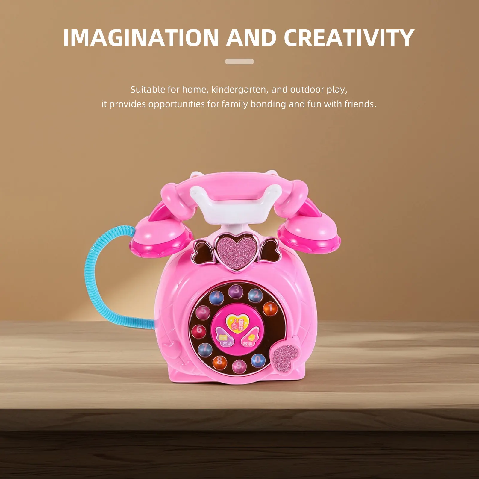 Kids Educational Telephone Simulation Phone for Toddlers Realistic Landline Design Early Learning Cognitive Language