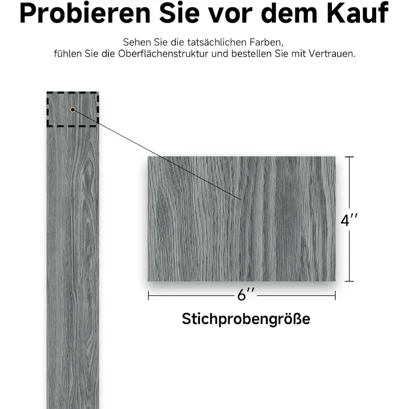 Peel & Stick Vinyl Planks 6x36 Inch, 36-Pack Waterproof Flooring for Kitchen, Bathroom & Home DIY