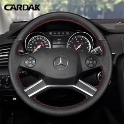 Black Leather Hand-stitched Car Steering Wheel Cover Braid for Mercedes Benz GL-Class X164 M-Class W164 R-Class 2009-2012