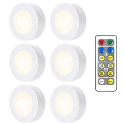 Luz LED de disco inalámbrica con Control remoto, lámpara de noche regulable, alimentada por batería, para debajo del armario de la cocina