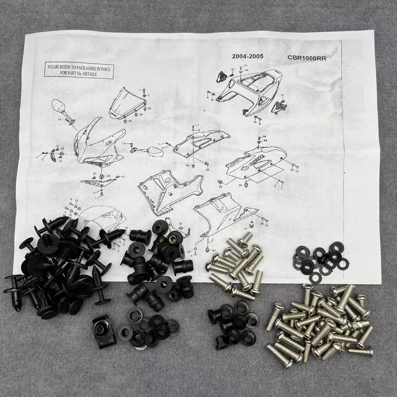 

Fit For Honda CBR1000RR 2004 2005 Motorcycle Fairing Stainless Bolts CBR 1000RR 04 05 Screws Clips Washer Speed Nuts Fasteners