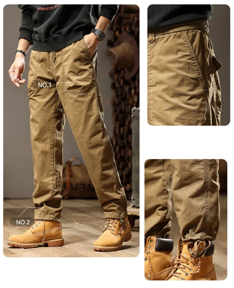 Pantalones Cargo informales de algodón para hombre, pantalones tácticos transpirables sólidos para correr al aire libre, pantalones militares, primavera y otoño, nuevo, caliente