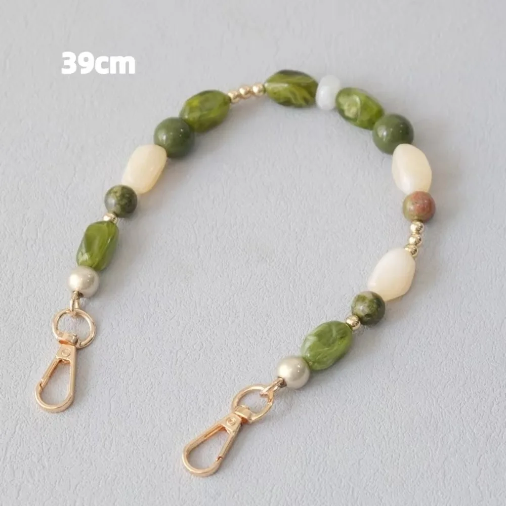 Fashion Acrylic Beaded Chain Strap Detachable Green Bag Shoulder Handle Luxury Style Handbag Strap For Women Handbag Decoration