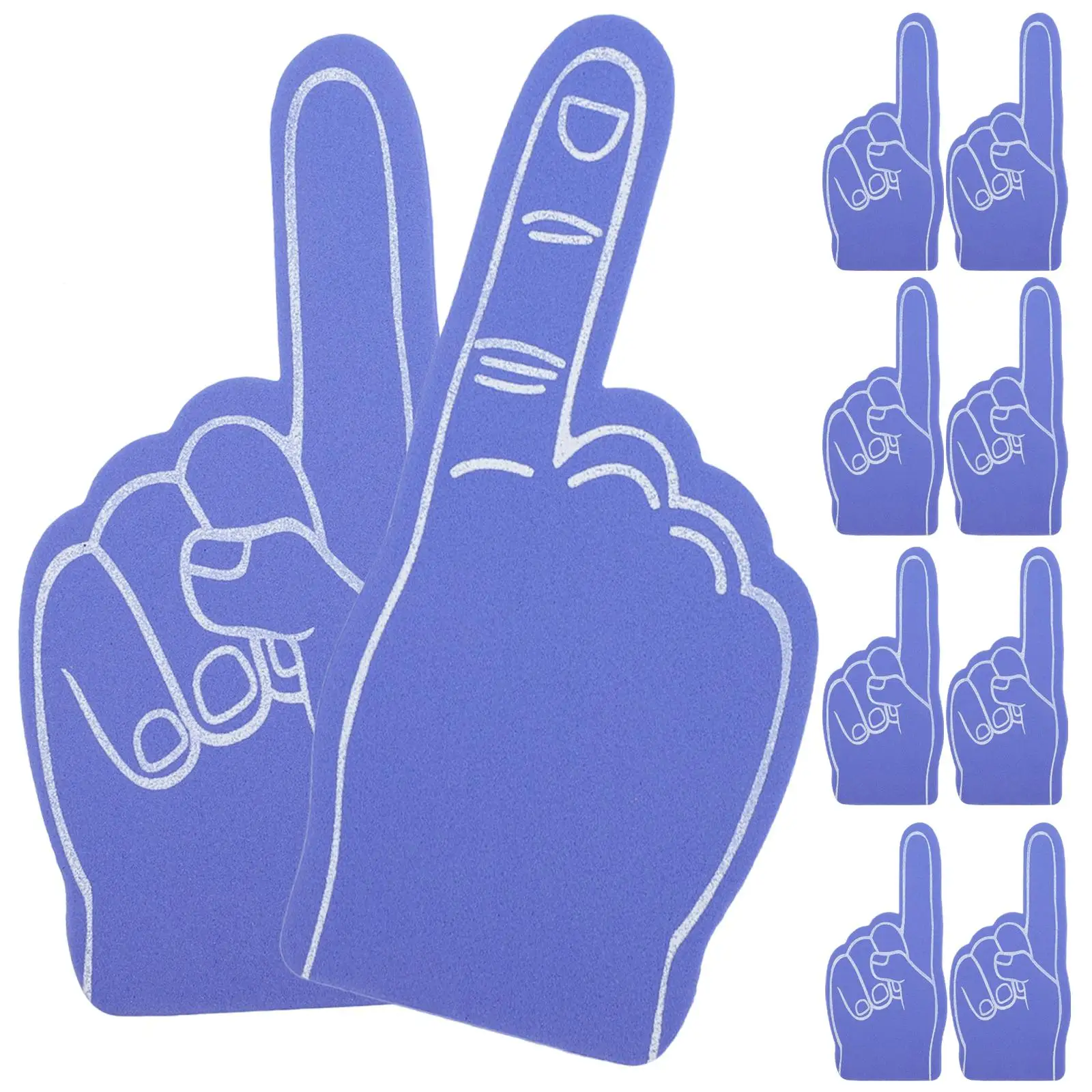 

12 Pcs Foam Finger Cots Sports Cheering Accessories Blue Favor Group Spirit Item Football PartyDecoration