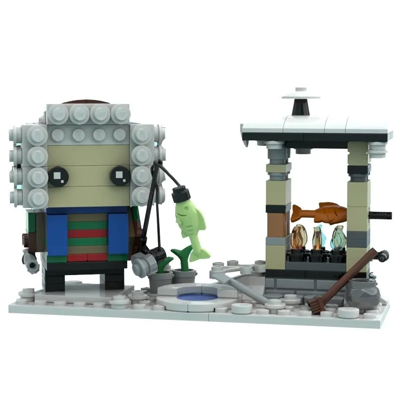 

MOC Cartoon FiguresFinland Ice Fishing Brickheadz Building Blocks Action Figures Model Toysfor Kids Adults XMAS Birthday Gifts