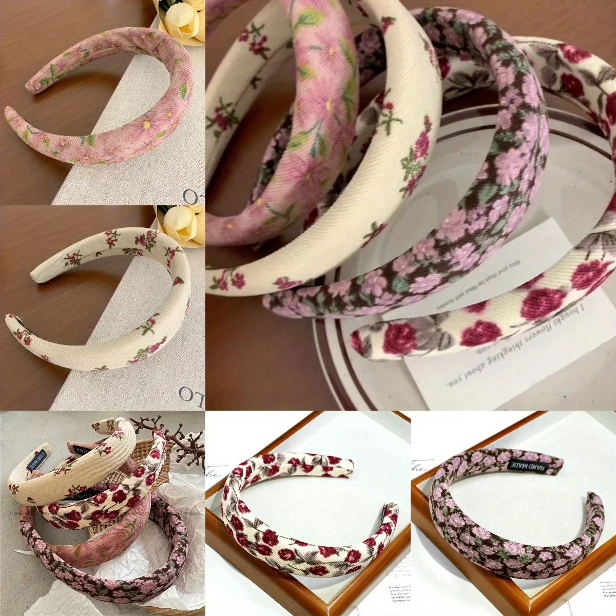 

Lightweight Floral Headband High Crown Wide Edge Non-Slip for Women Girls Spring Summer Versatile Hair Accessories Headwear