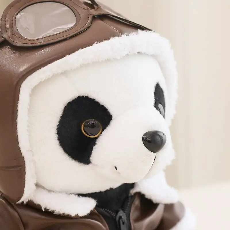 Stuffed 27cm Cute Pilot Panda Soft Removable Doll Plush Toy for Kids Fans Birthday Holiday Gifts Collect XMAS Room Decorate