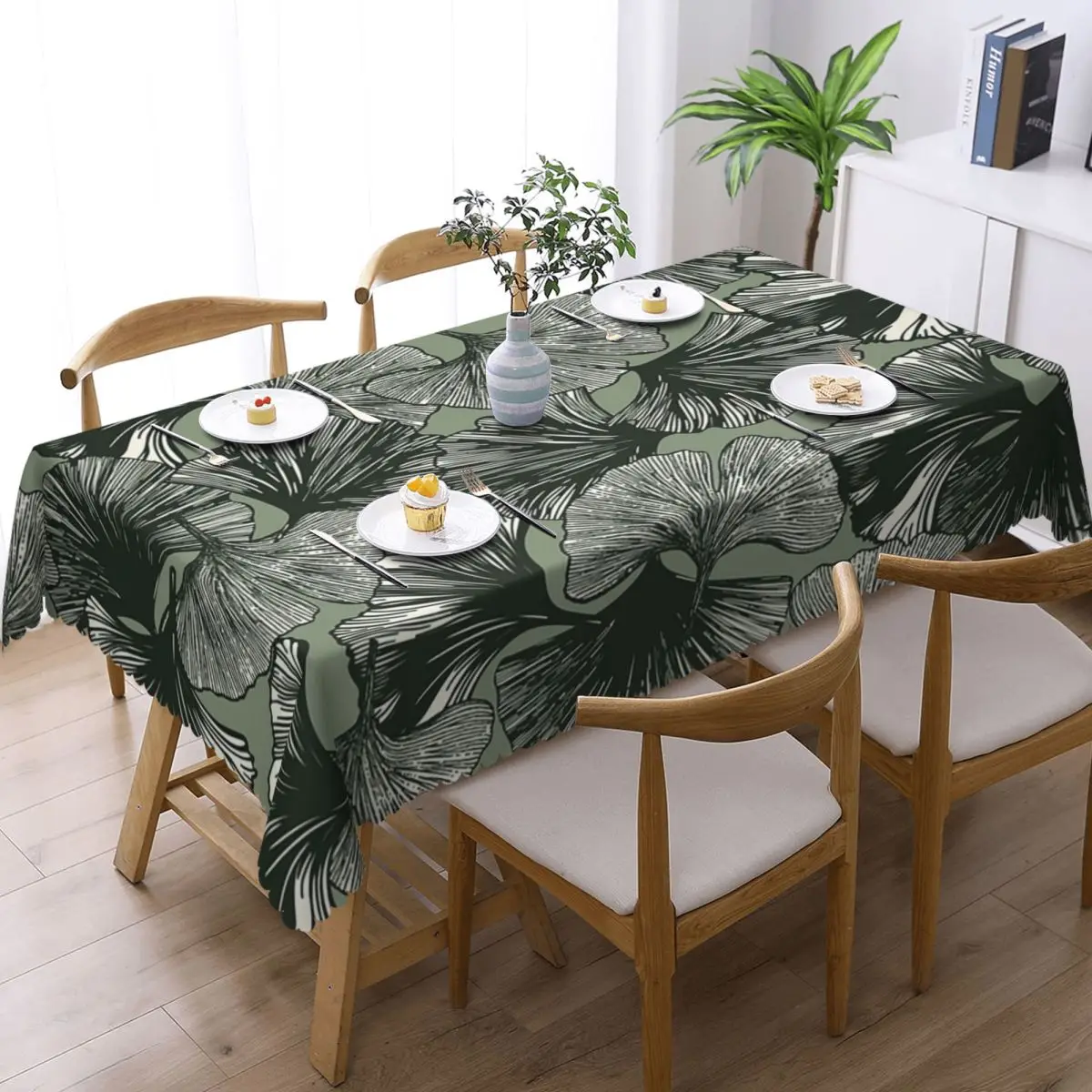 Ginkgo Leaf Customized Rectangular Tablecloth Oilproof Table Cover for Dining Events Table Cloth