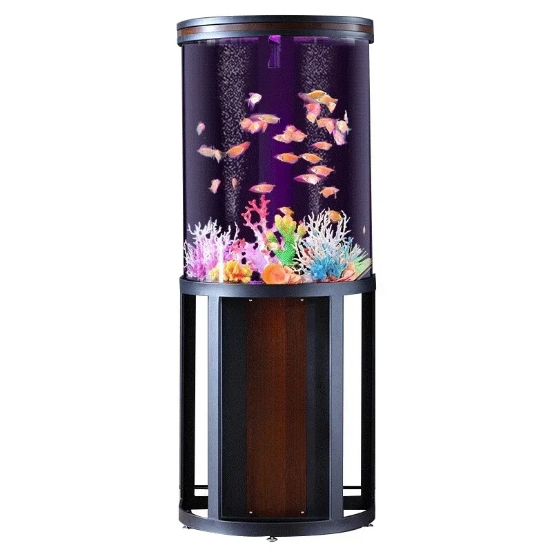 Semi-circular fish tank living room small household floor intelligent water-free acrylic tank aquarium