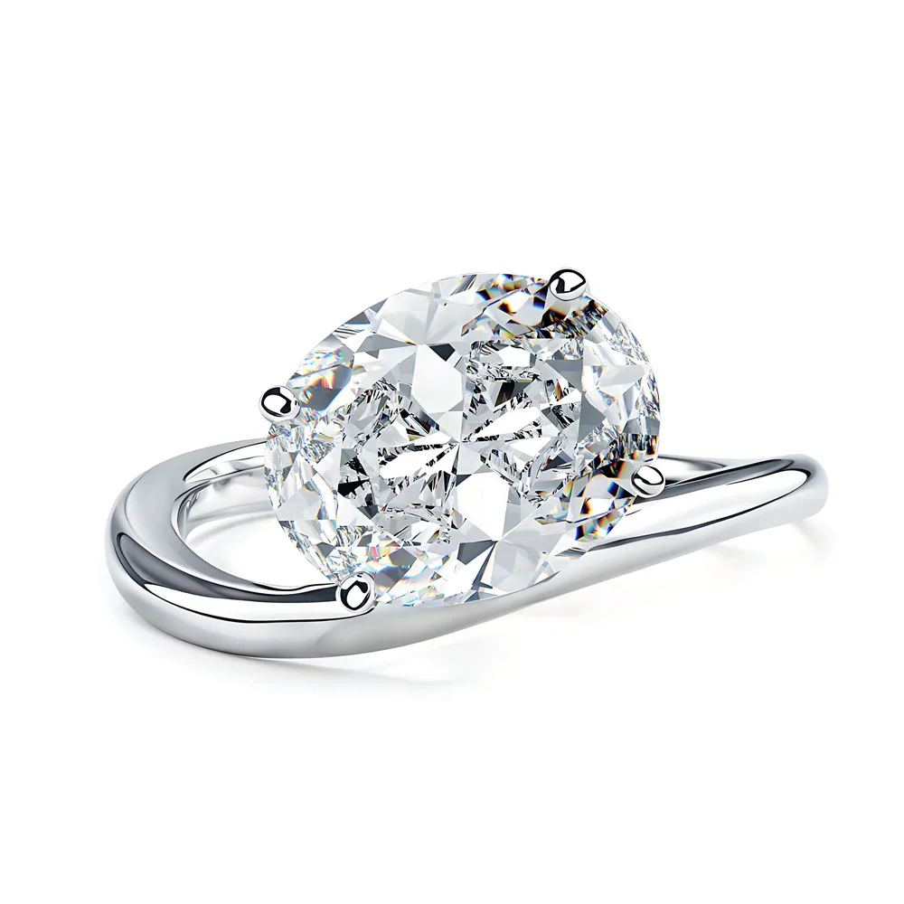 

Кольцо с бриллиантом 2 карата в форме яйца 7X9, из серебра 925 пробы, в нейтральном стиле, европейские и американские украшения, высокое качество.