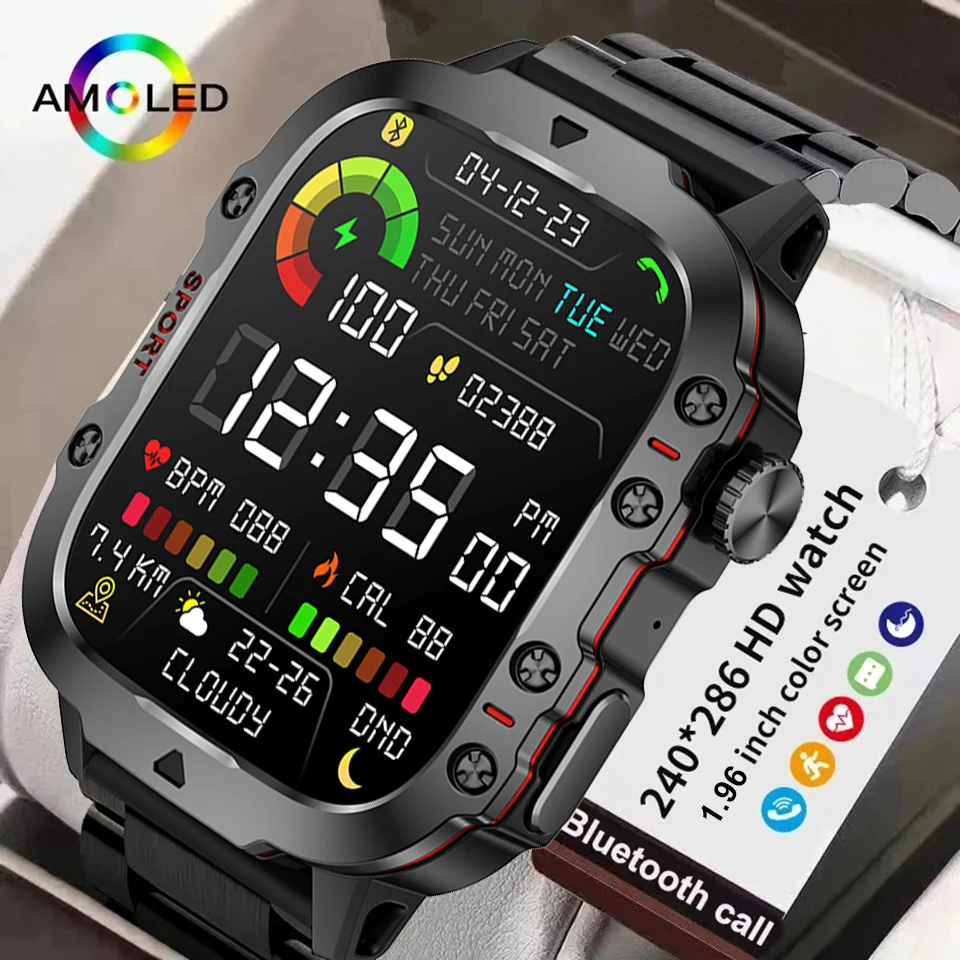 2023 New Smart Watch Men Voice Assistant BT Wireless Call Business IP68 Outdoor Sport Waterproof Wristwatch for Android IOS