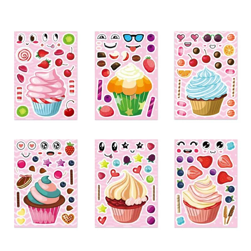 6 Sheets Farm Animals Assembled Sticker Set for Kids