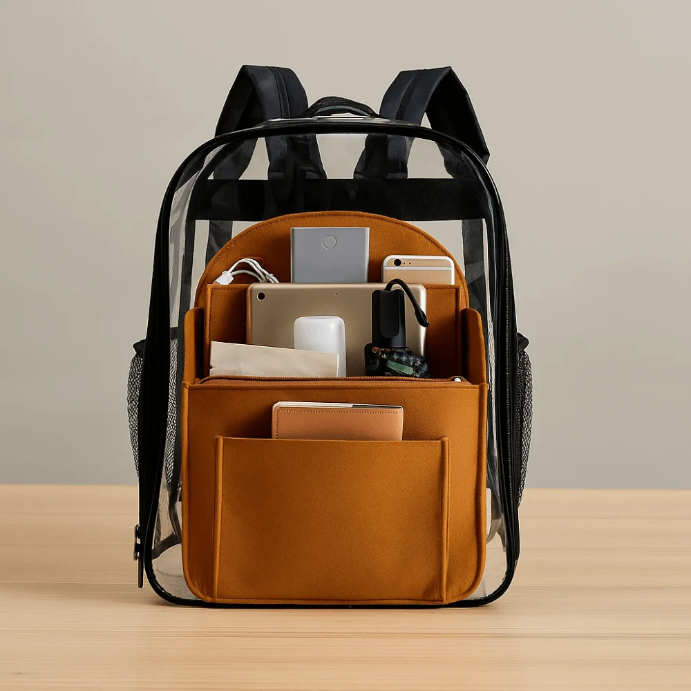 

Многофункциональный фетровый органайзер для рюкзака, многослойный утолщенный рюкзак-вставка, большая вместительная школьная сумка на молнии, вкладыш для путешествий