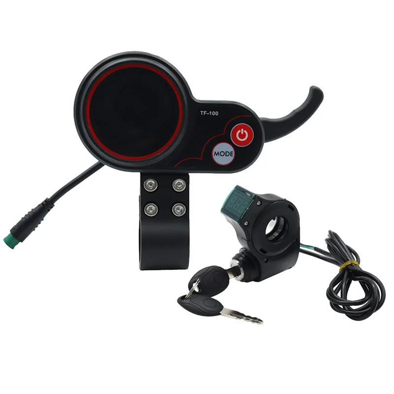 

MeterTF-100 Display Dashboard 5Pin+Ignition Lock Key Long Cable Scooter Speedometer for Electric Scooter Parts