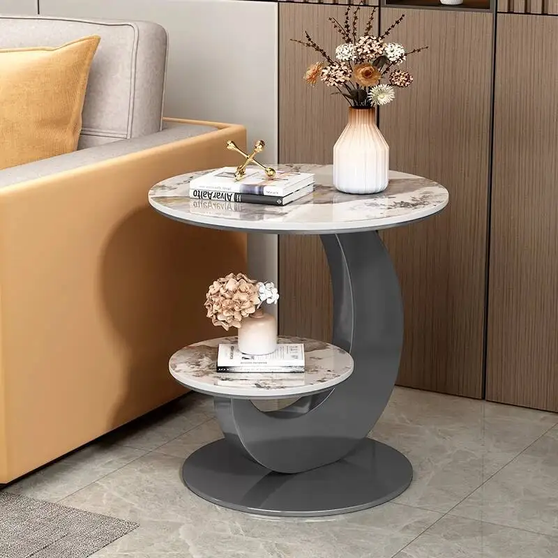 

Gold Marble Coffee Tables Luxury Round Floor Leg Unique Ornaments Aesthetics Coffee Table Frame Mesas Plegables Nordic Furniture