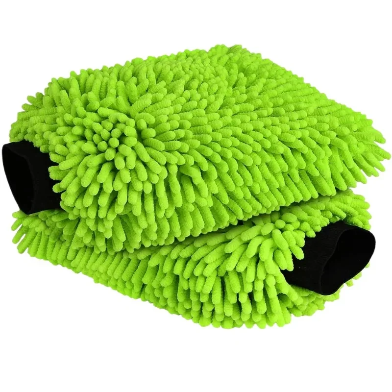 Microfiber Car Wash Gloves, Scratch-Free Lint-Free Mitts for Auto Motorcycle, Absorbent Durable Car Duster, Plush Carpet