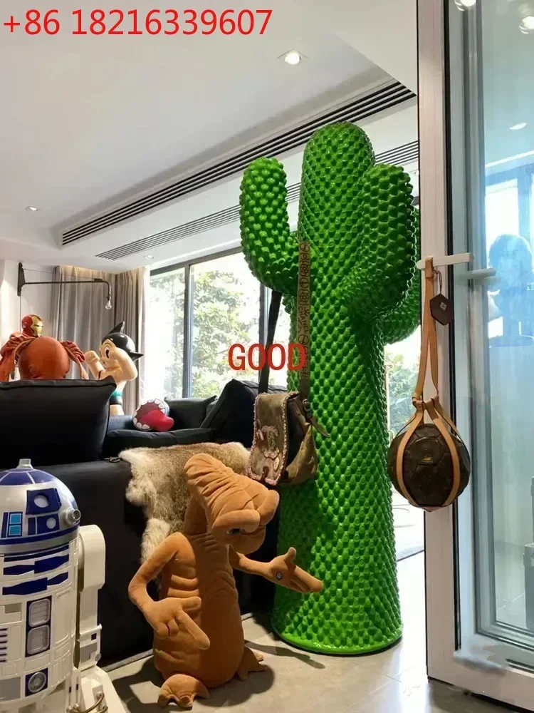 TAO Giant Cactus Coat Rack Green Custom Floor Big Decorations Internet Celebrity Home Living Room Sculpture