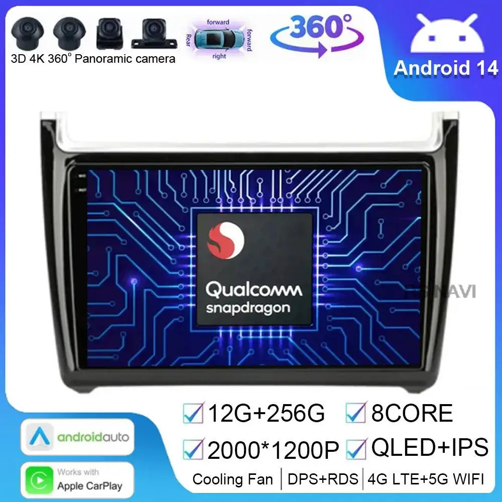 

Android 14 For Volkswagen VW Polo 5 Sedan 2008 - 2020 Car Radio Multimedia Navigation Video Player GPS 5G BT No 2din Auto Stereo