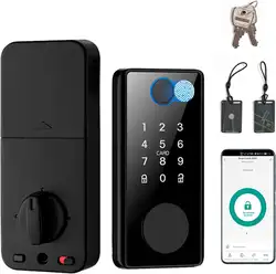 Cerradura inteligente electrónica Bluetooth con teclas biométricas de huellas dactilares, tarjeta IC, teclado con pantalla táctil, bloqueo de aplicación Ttlock Tuya para el hogar y la Oficina