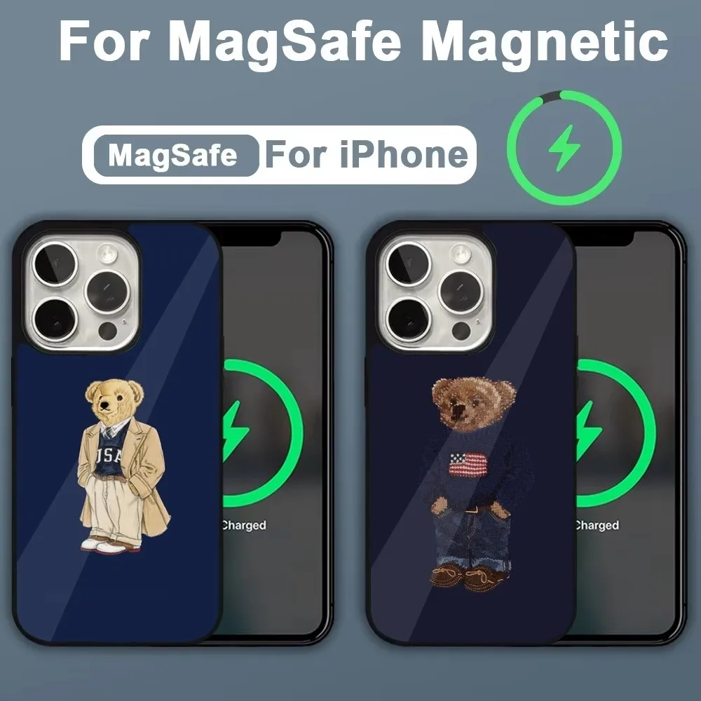 Fashion Baron F-Filou B-Bear Magsafe Magnetic Phone Case Coque For IPhone 16 15 14 13 12 11 Pro Xs Max Mini Plus Funda