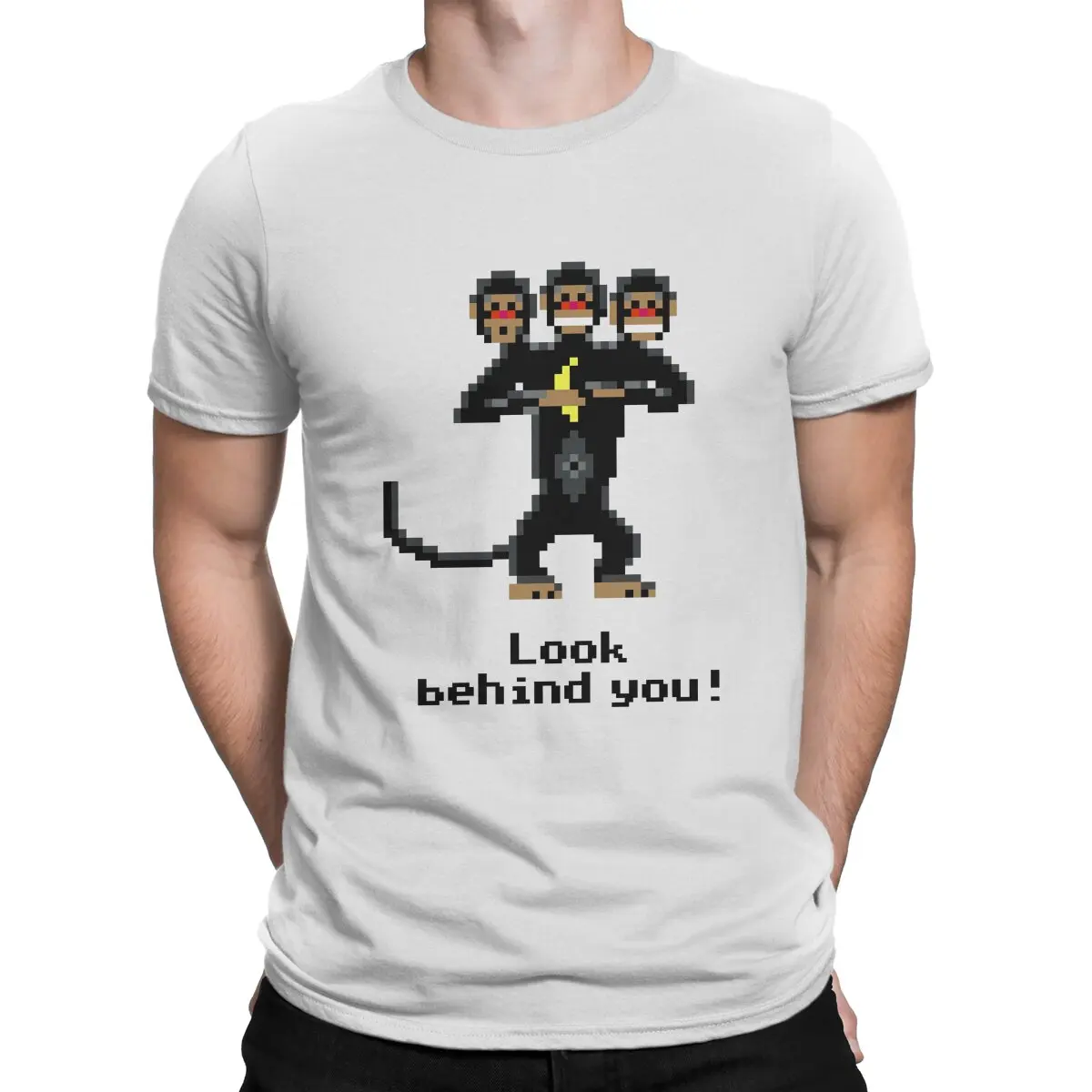 Monkey Island Three-Headed Monkey Tshirt Homme Men's Streetwear Polyester T Shirt For Men