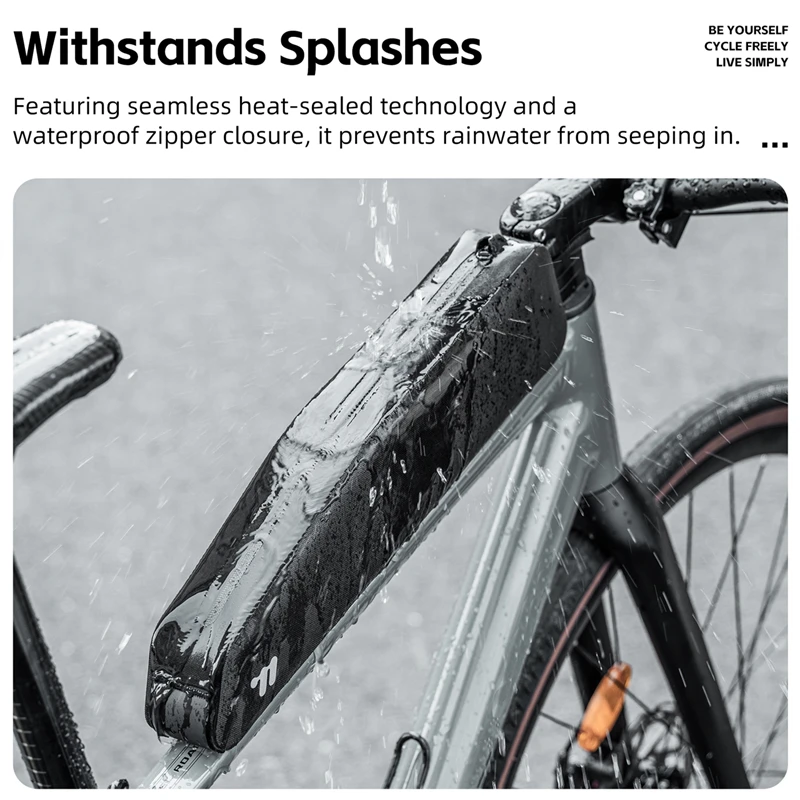 

WEST BIKING Bicycle Extra-Long Top Tube Frame Bag Waterproof Paint-Safe Screw & Strap Fixing Bikepacking For Gravel Road Bike