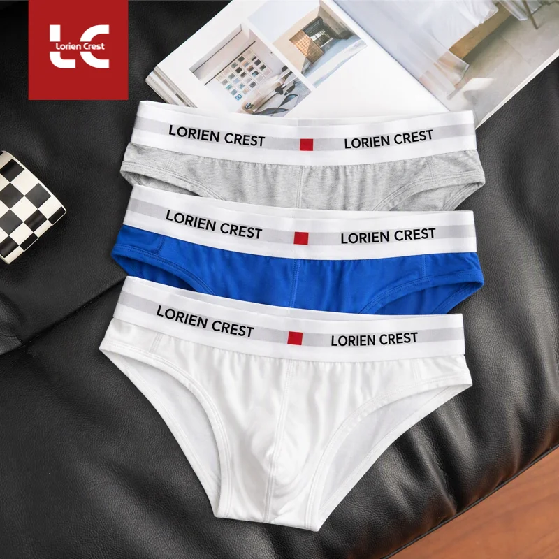 Men's 3-Pack Low-Rise Pure Cotton Briefs – Elastic Waist, Loose & Breathable, Sexy Summer Underwear for Men